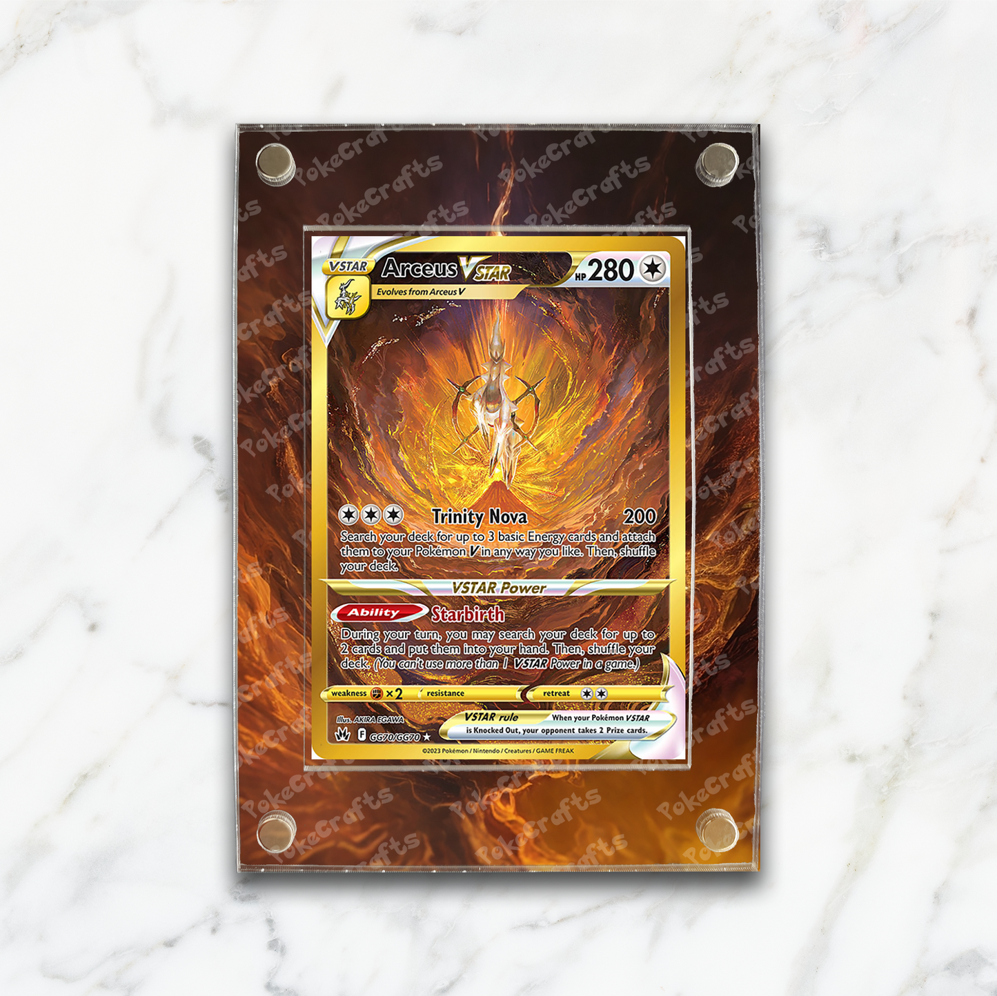 Arceus VStar Crown Zenith Pokemon Extended Artwork Magnetic Acrylic Case (CRZ GG70)