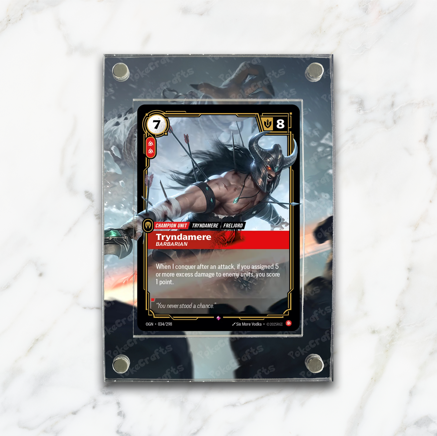 Tryndamere Barbarian Riftbound Extended Artwork Magnetic Acrylic Case (OGN 034)