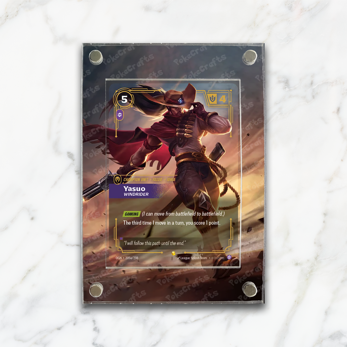 Yasuo Windrider Riftbound Extended Artwork Magnetic Acrylic Case (OGN 205a)
