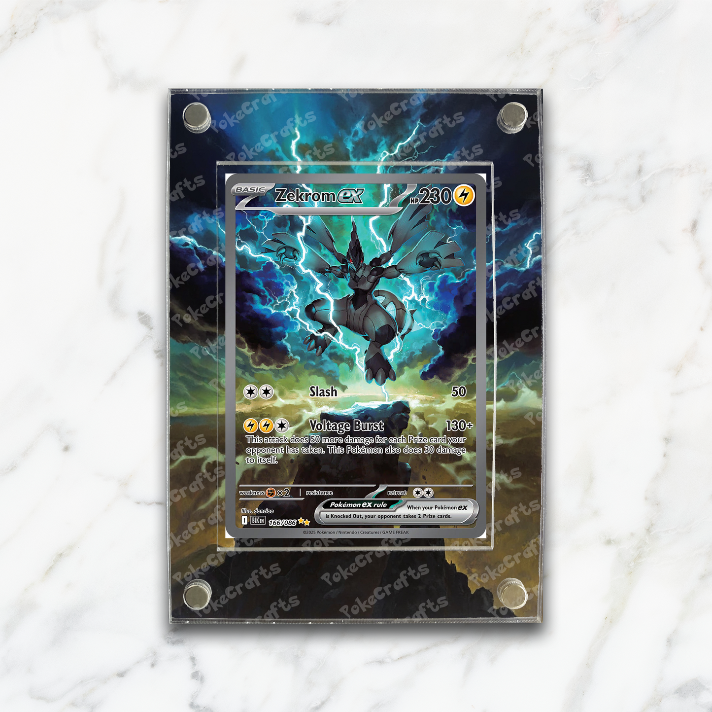 Zekrom Black Bolt Pokemon Extended Artwork Magnetic Acrylic Case (BLK 166)